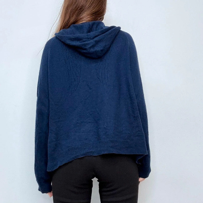 navy cashmere slouchy hoodie