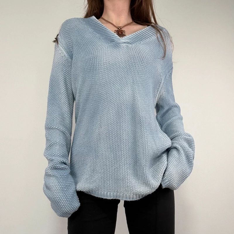 distressed chunky knit slouchy jumper