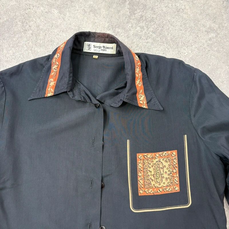 black paisley handkerchief printed shirt