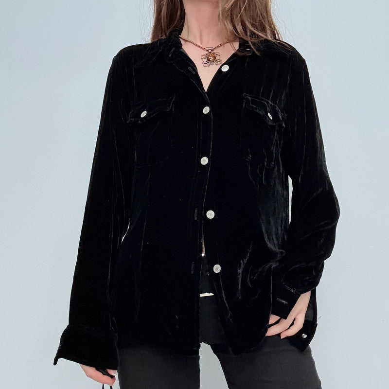black velvet oversized shirt