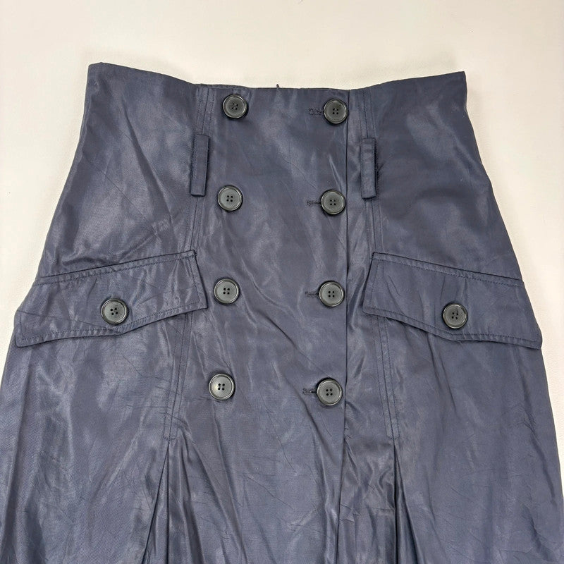 Sarah Pacini navy trench pleated skirt