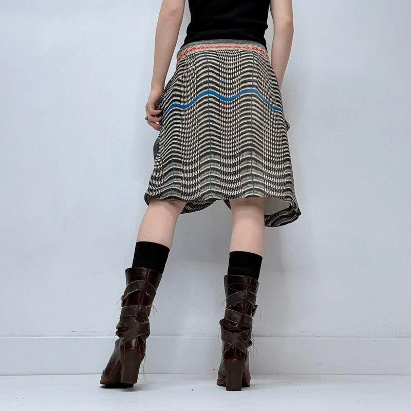 pinstripe checked puff skirt