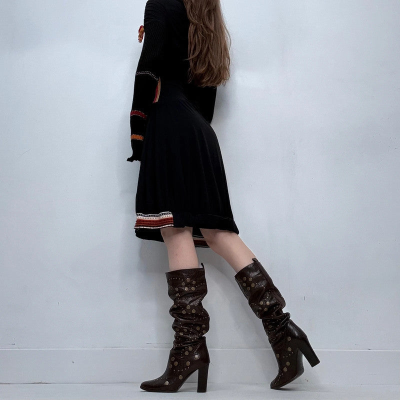 black knit grunge dress