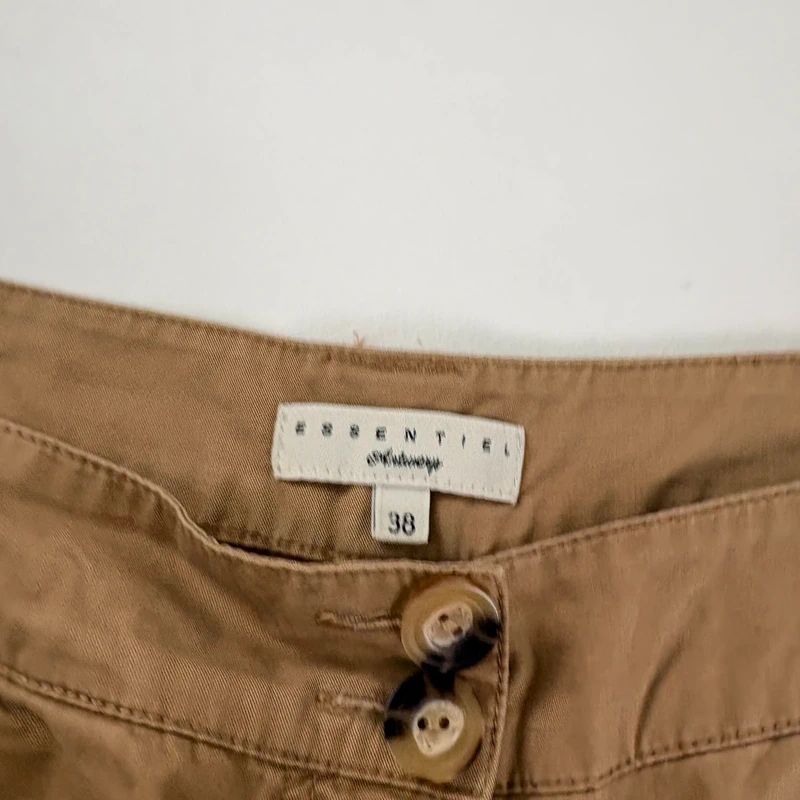 corset lace up tan capri pants