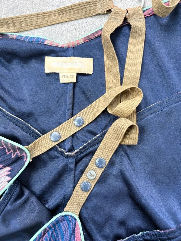 Cargo patterned layered diesel floaty grunge dress