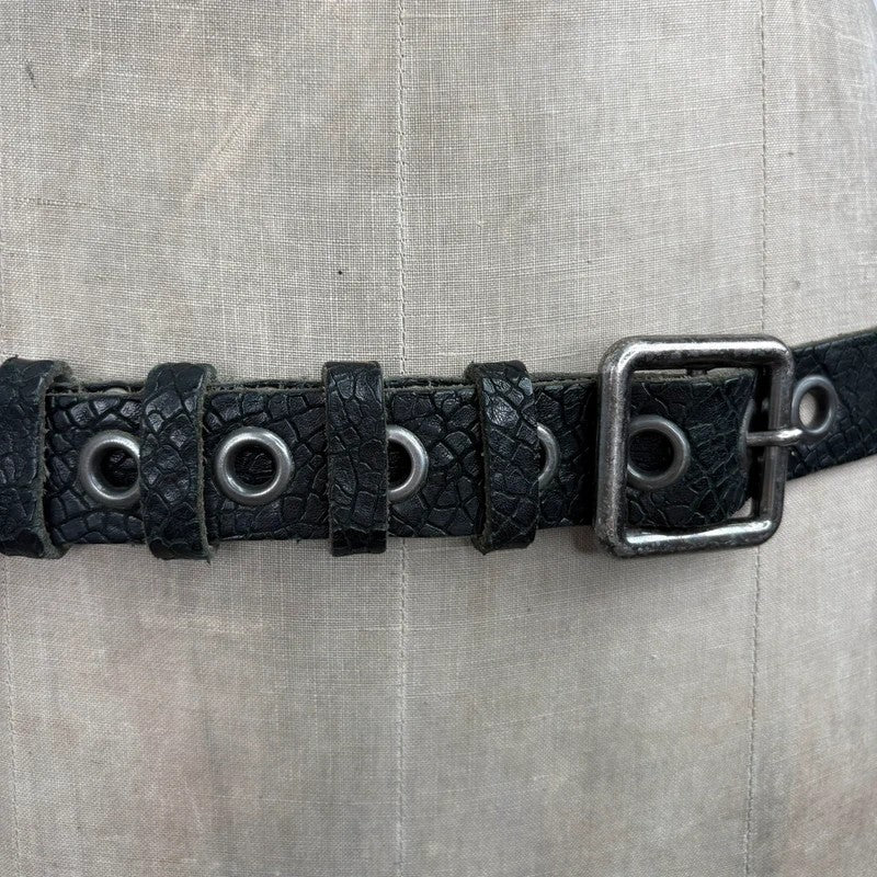 black leather eyelet cargo grunge belt