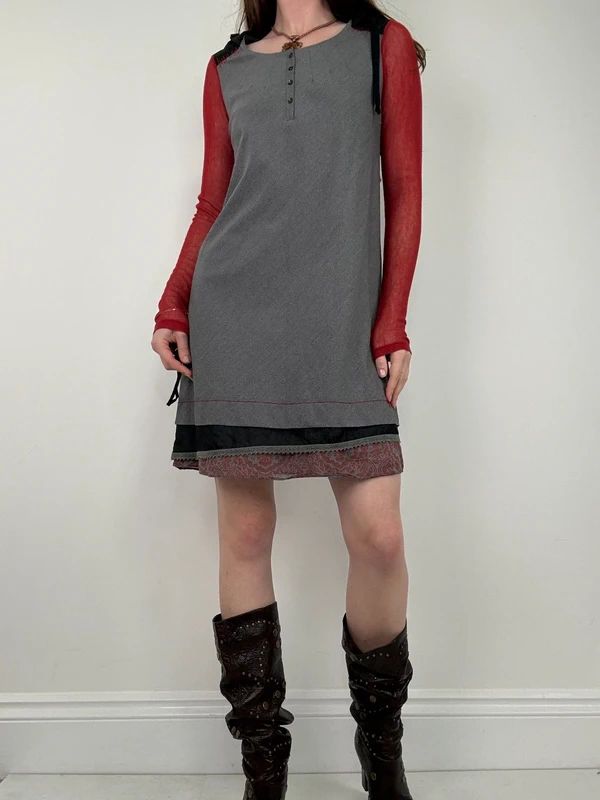 Cop Copine long sleeve a-line grunge mini dress
