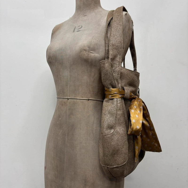 brown bow shoulder bag
