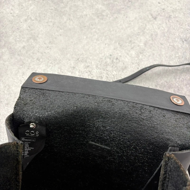 COS black leather crossbody bag