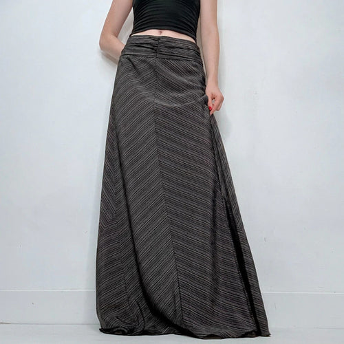 black pinstripe long maxi skirt