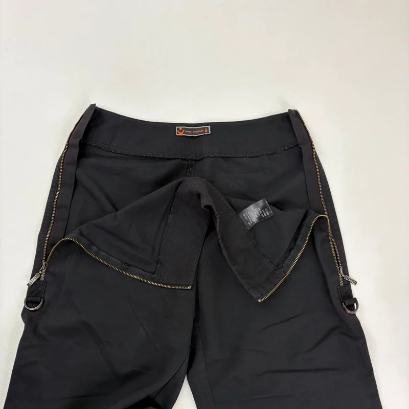 Cop Copine zip leg wide leg black trousers