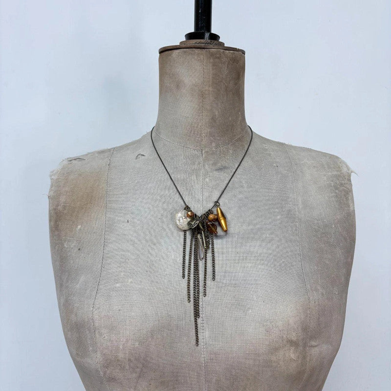 boho hanging bead necklace