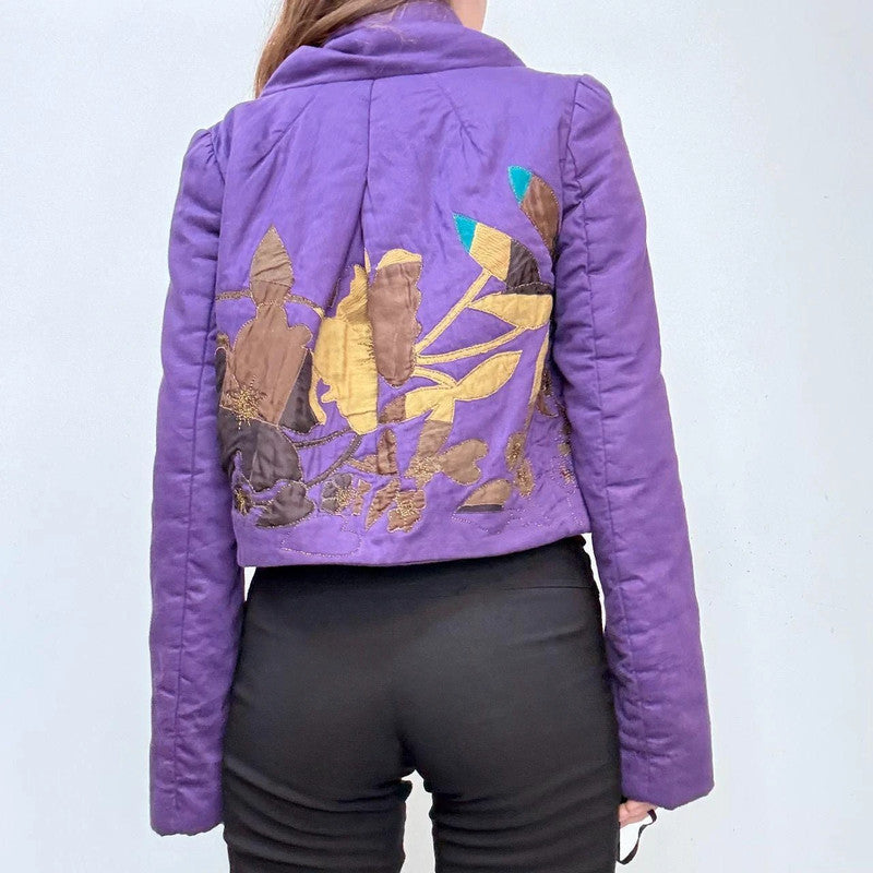 quilted cropped tapestry kenzo peacoat
