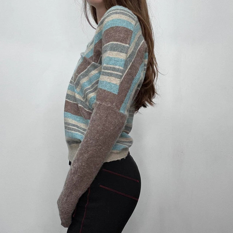 slouchy striped wool jumper
