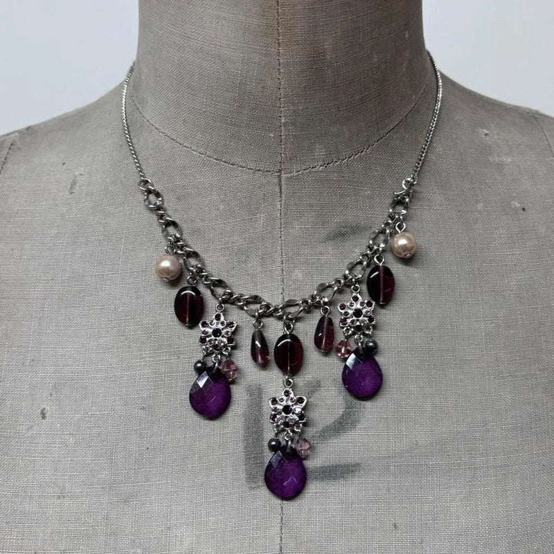 Flower chandelier chain necklace