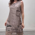printed linen lace dress