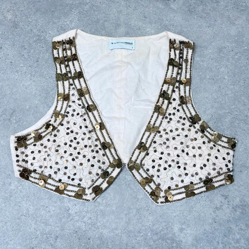 cropped festival boho beaded waistcoat