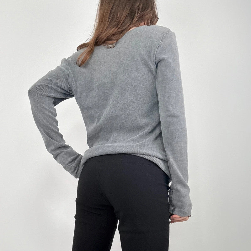 slouchy grey distressed t-shirt