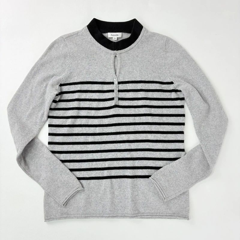 grey striped cashmere jumper
