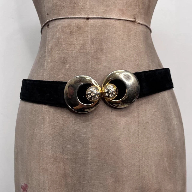 vintage gold chunky leather belt