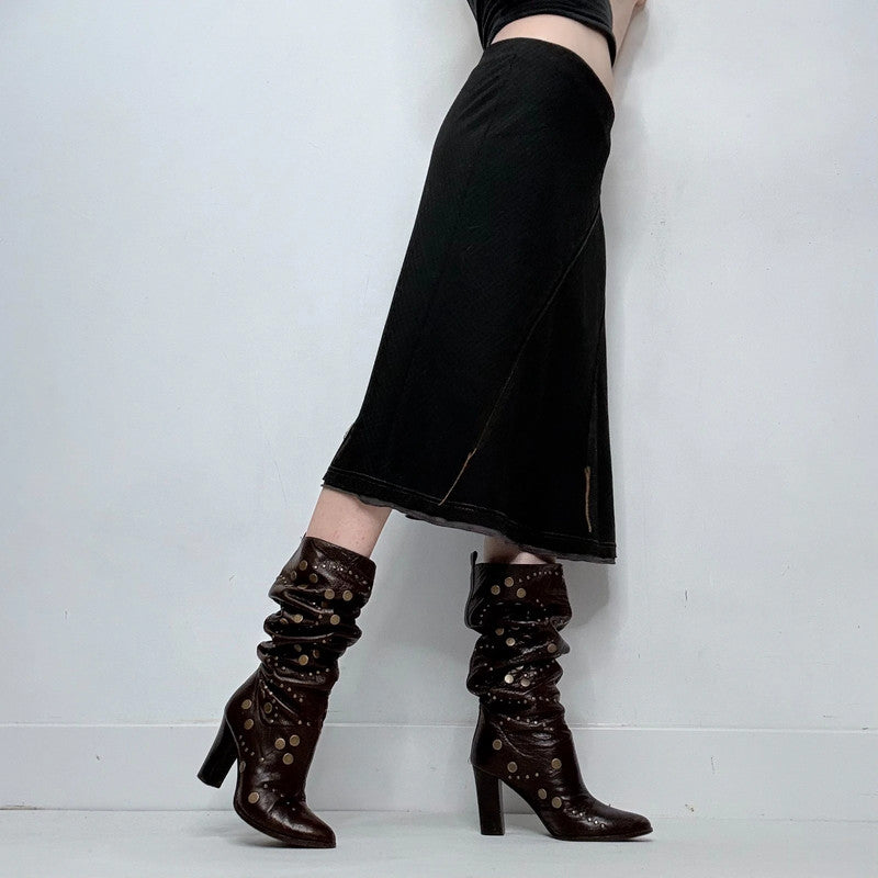 black Cop Copine flared midi skirt