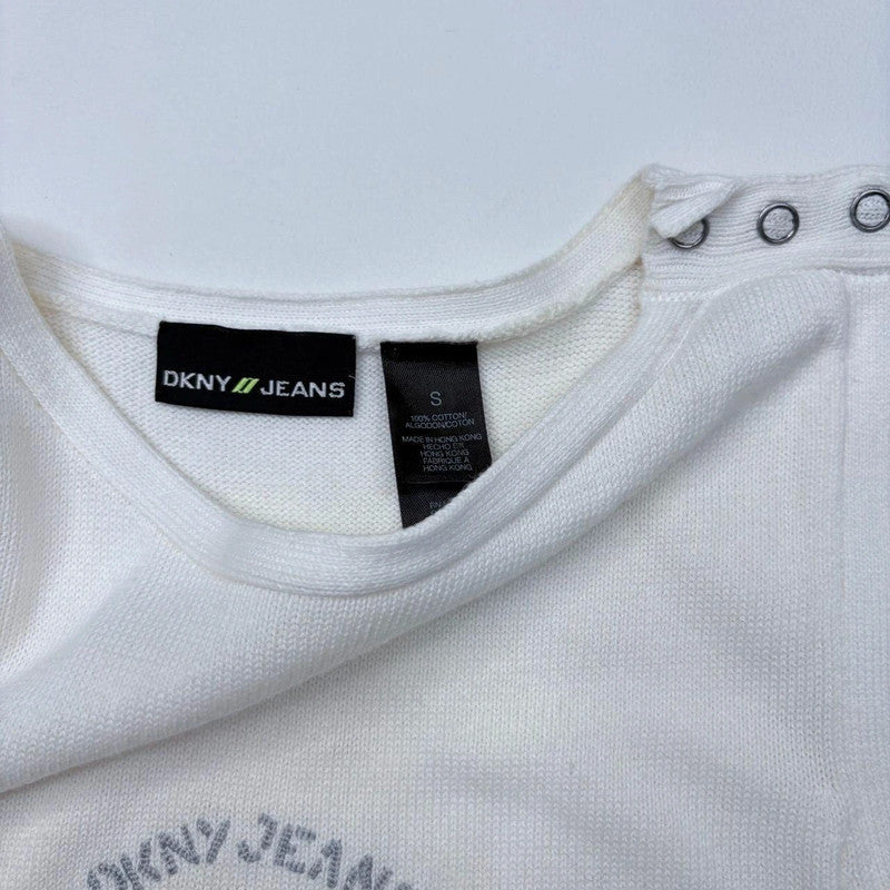 cream white fitted DKNY vest