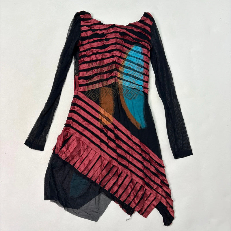 distressed asymmetric midi dress