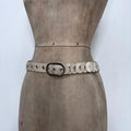 cream pony hair cowhide belt