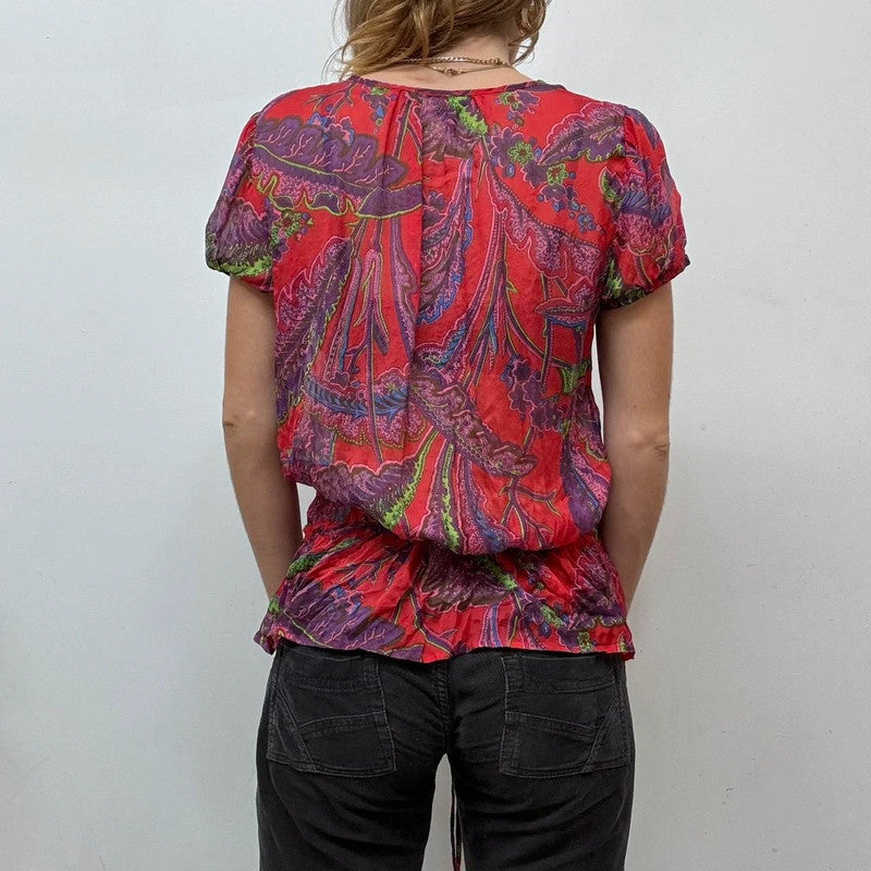 sheer floral silk paisley shirt