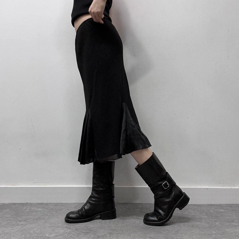 black fairy grunge midi skirt