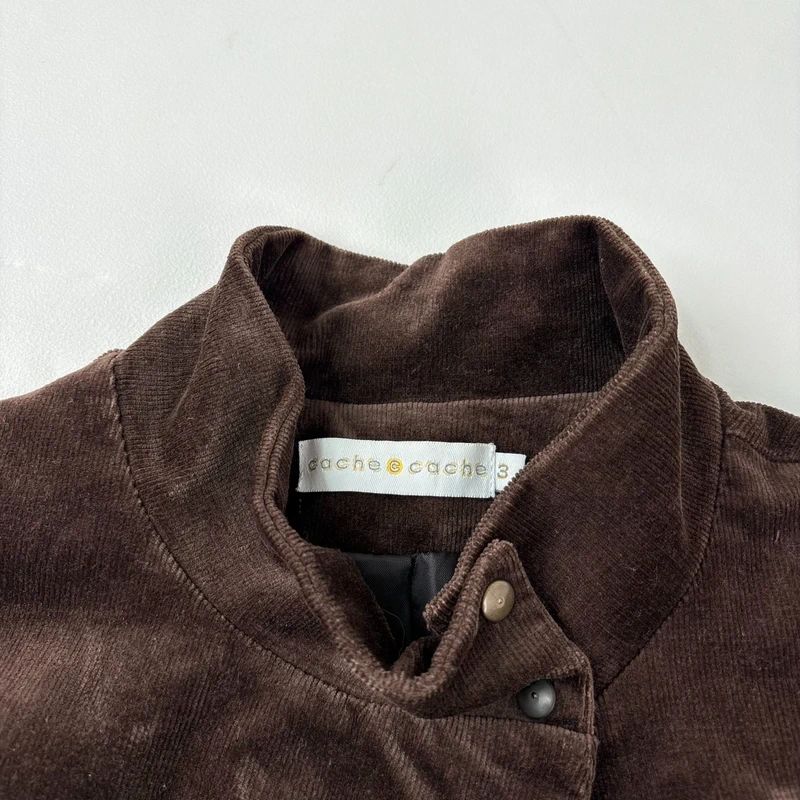 asymmetric brown cord Napoleon jacket