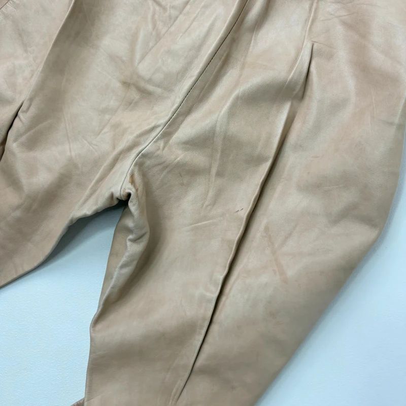 Joseph tan leather stright leg trousers