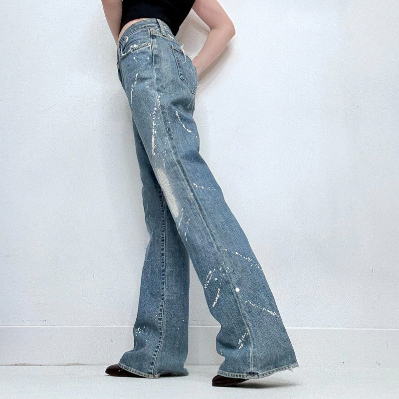 flared distressed jeans