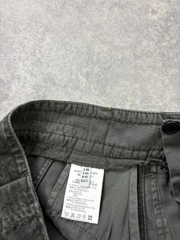 Marithé + François Girbaud adjustable button grey cargo skirt