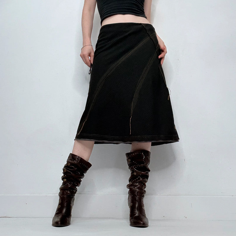 black Cop Copine flared midi skirt