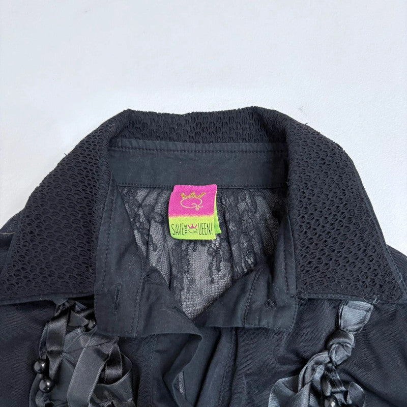 black lace Save the Queen shirt