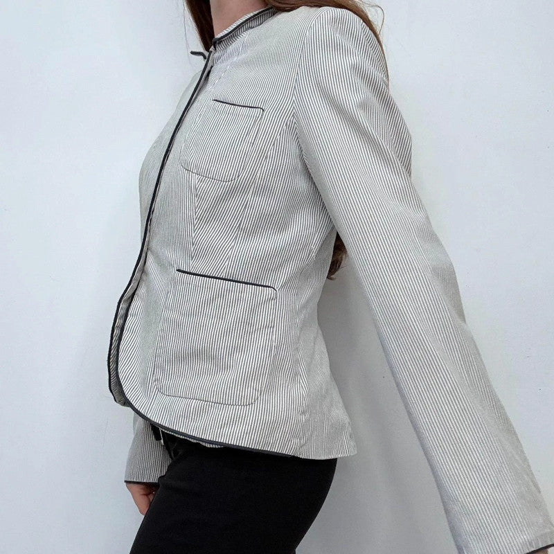 pinstripe flared high flared jacket