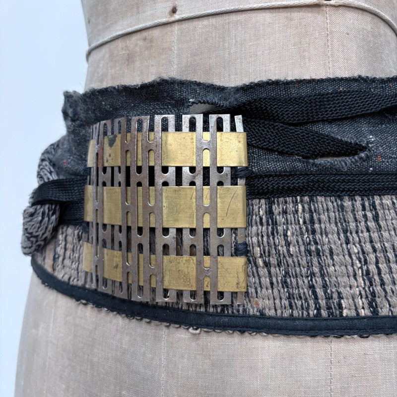 archival chunky knit woven belt