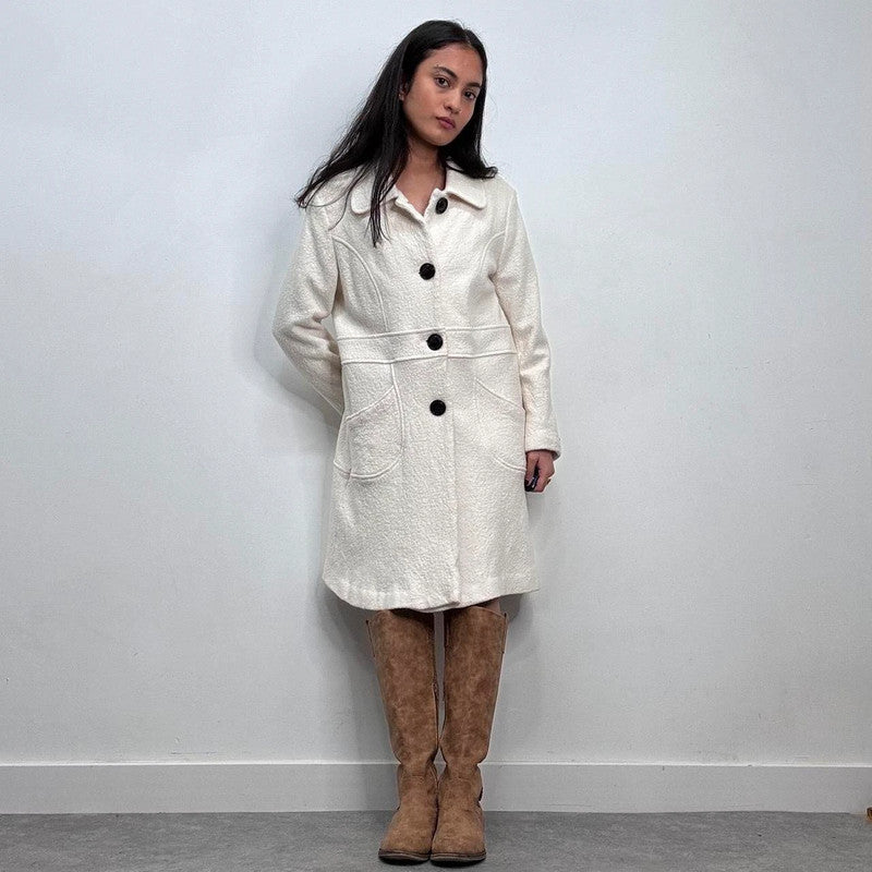 cream wool button-up peacoat