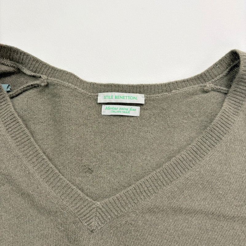khaki wool knitted jumper
