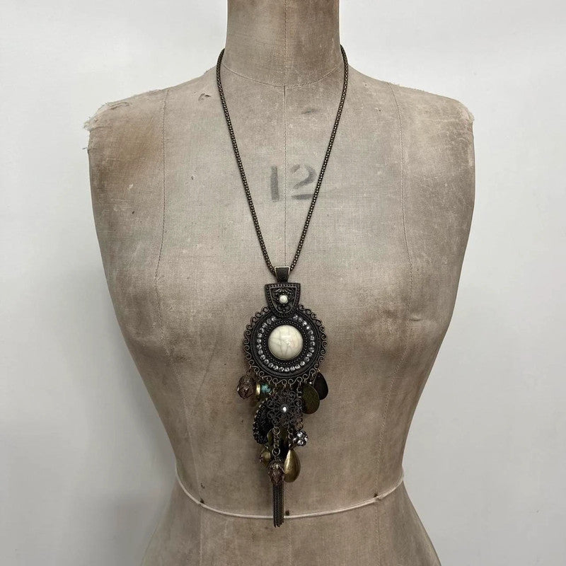 chunky metal boho necklace