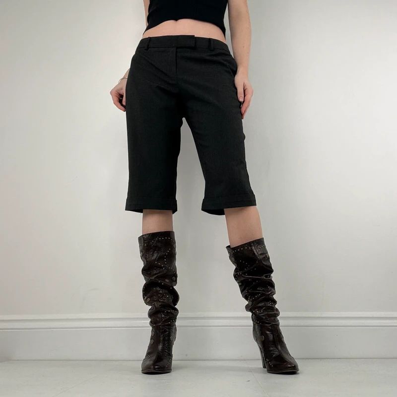 Black cropped capri pants