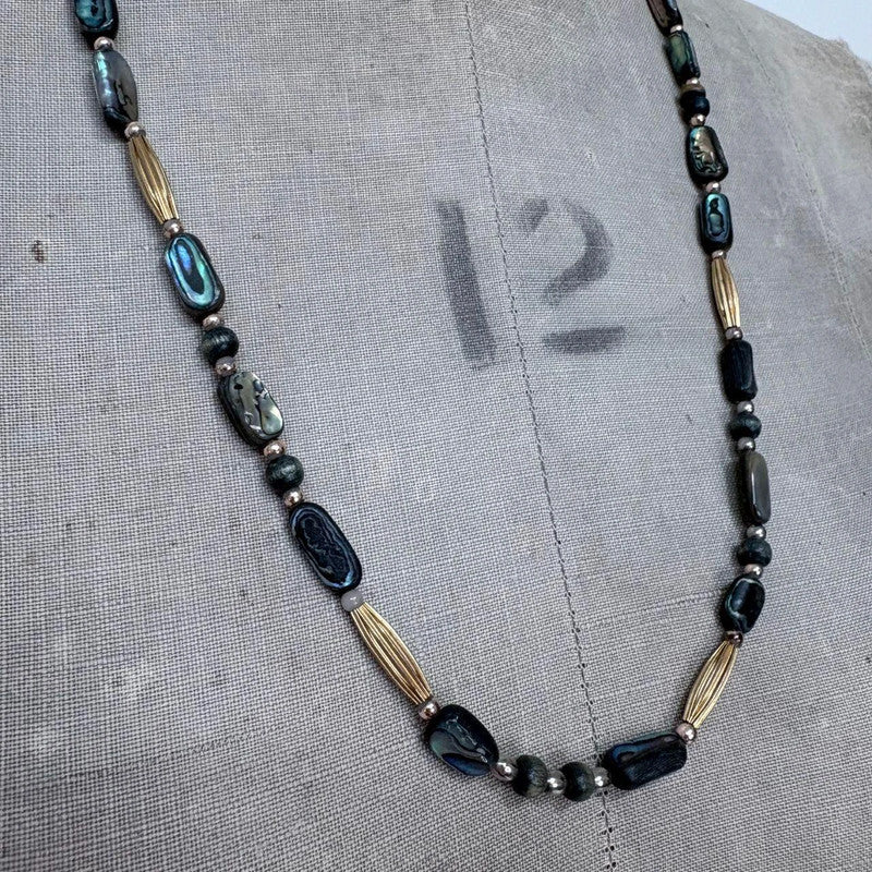 beaded shell boho necklace