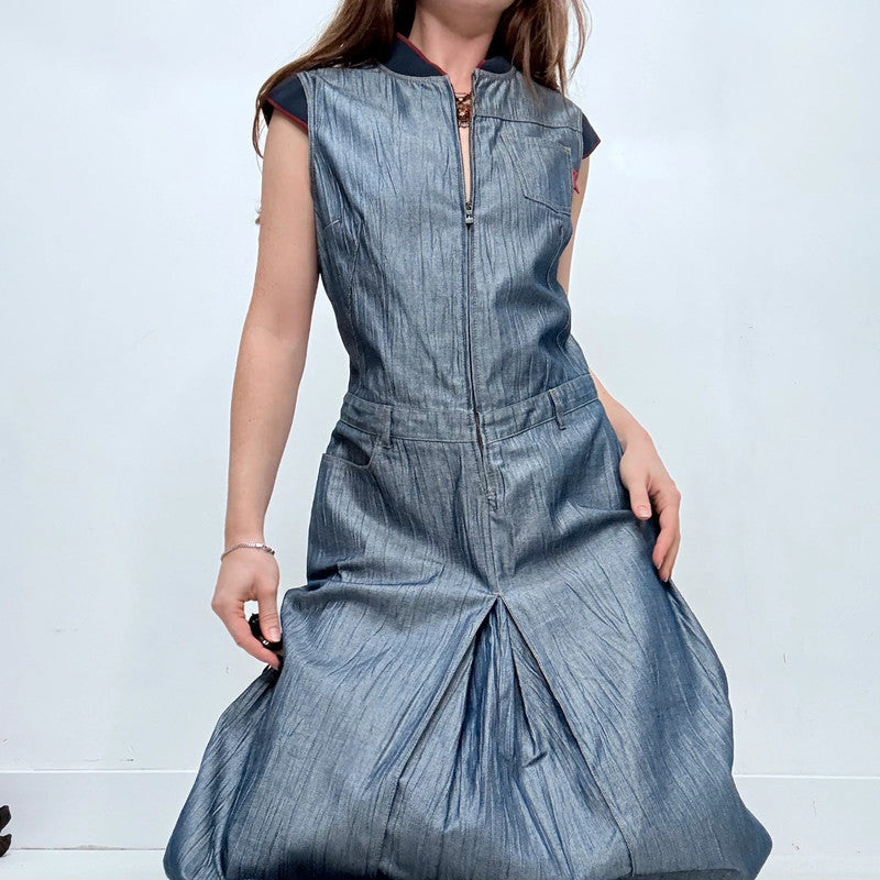 Cop Copine crinkle salvage denim dress