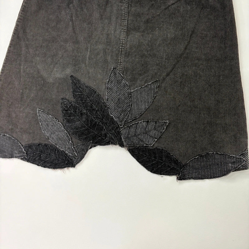 Rene Derhy dark grey cord midi skirt
