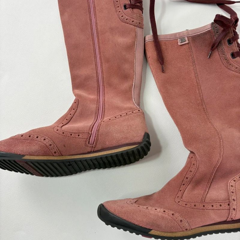 pink suede corset boxing boots