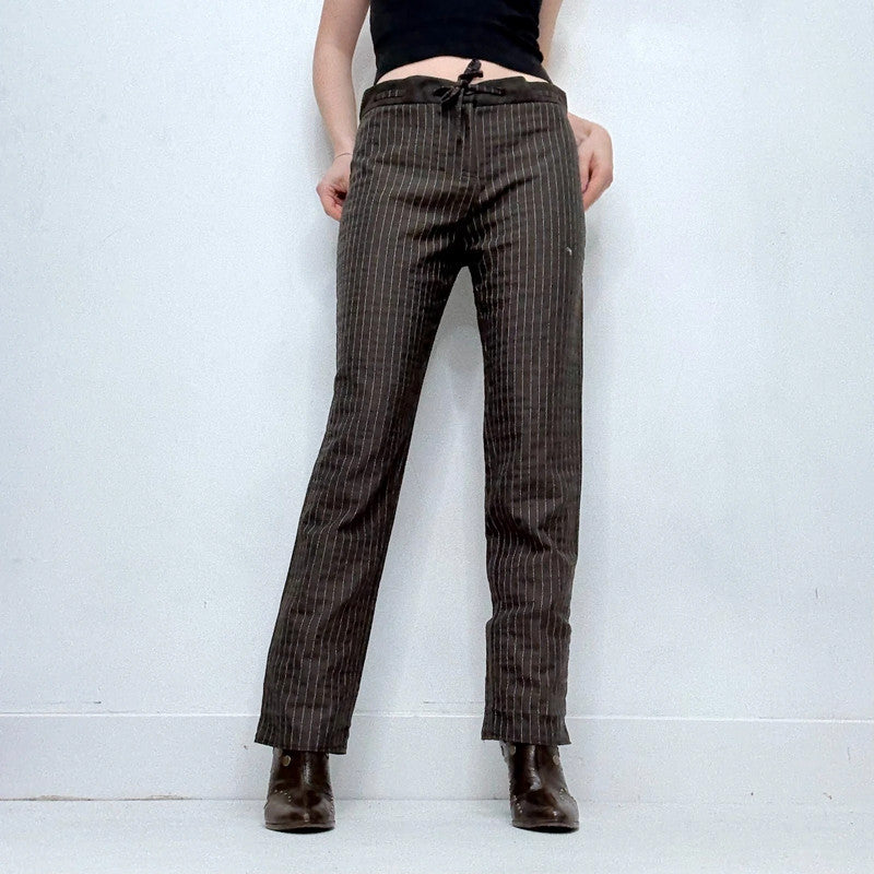 straight leg brown pinstripe Cop Copine trousers