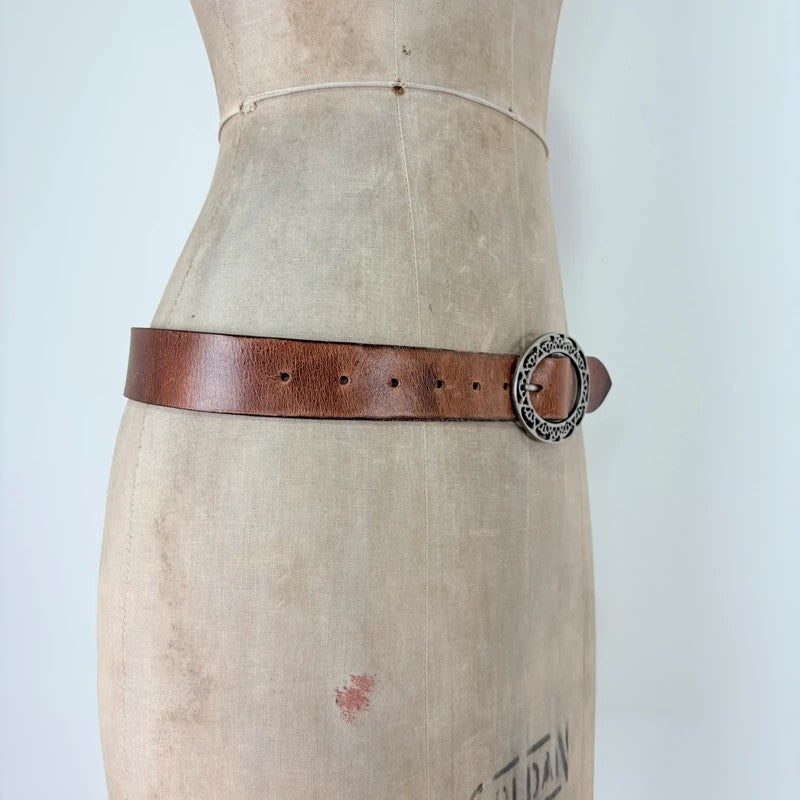 Tan leather western boho belt