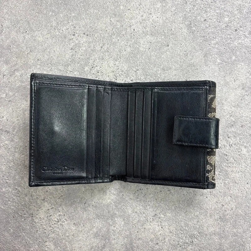 Vintage Dior monogram oblique canvas tri-fold wallet