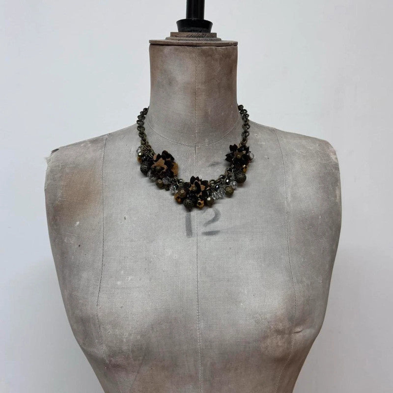 layered chain gothic charm necklace